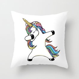 Dabbing Unicorn Throw Pillow