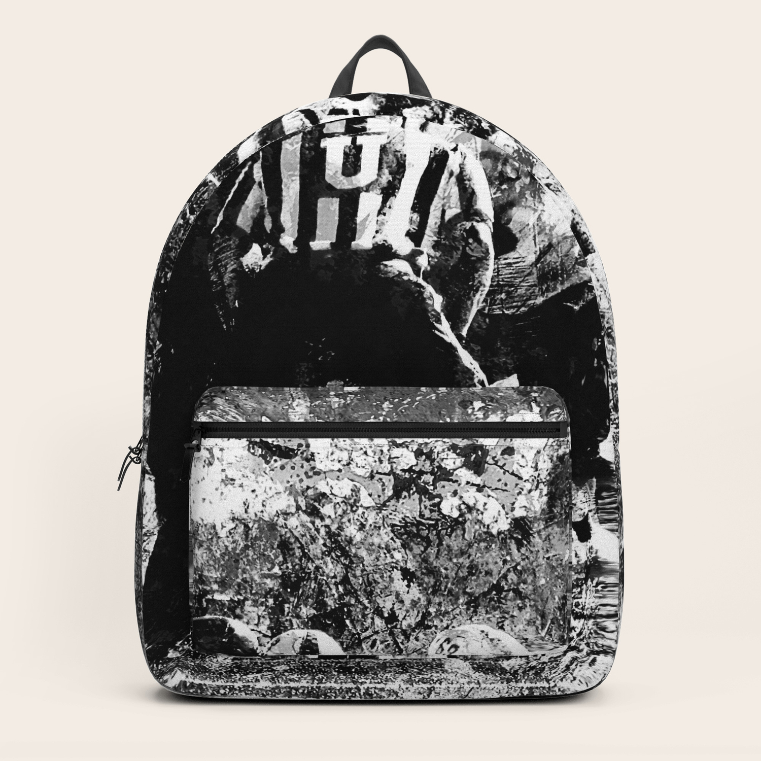 College Football Art Black And White Backpack By Takumipark