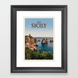 Visit Sicily Framed Art Print