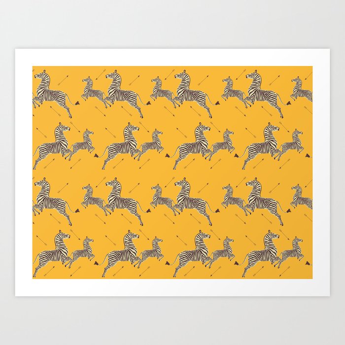 Royal Tenenbaums Zebra Wallpaper - Mustard Yellow Kunstdrucke Royal Tenenbaums Zebra Wallpaper - Mustard Yellow Kunstdrucke