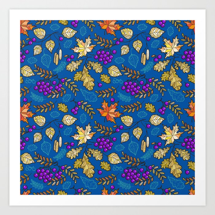 Autumn colorful pattern Art Print