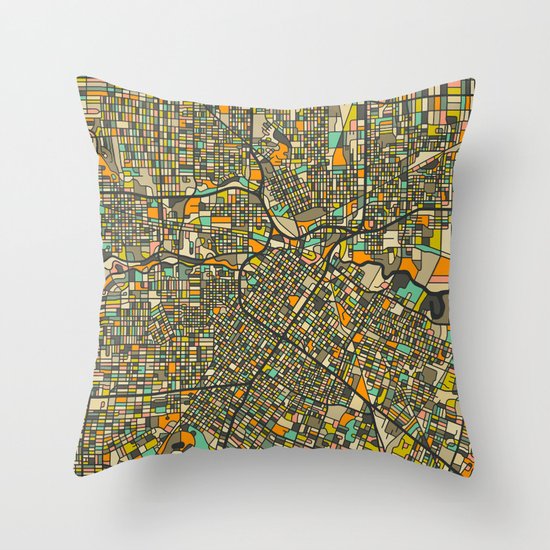 HOUSTON MAP Throw Pillow