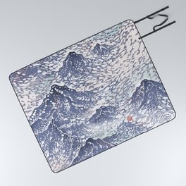 Distant View - 遠望 series -Linocut Picnic Blanket