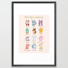 Baby Sign Language (British Spelling) Framed Art Print
