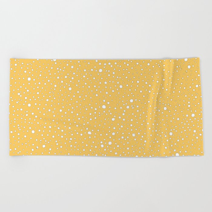 polka dot yellow preppy pattern Beach Towel