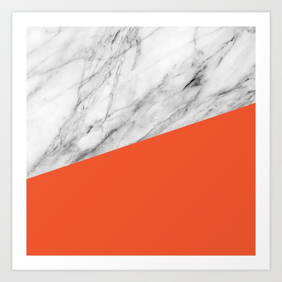 Marble and flame color Art Print