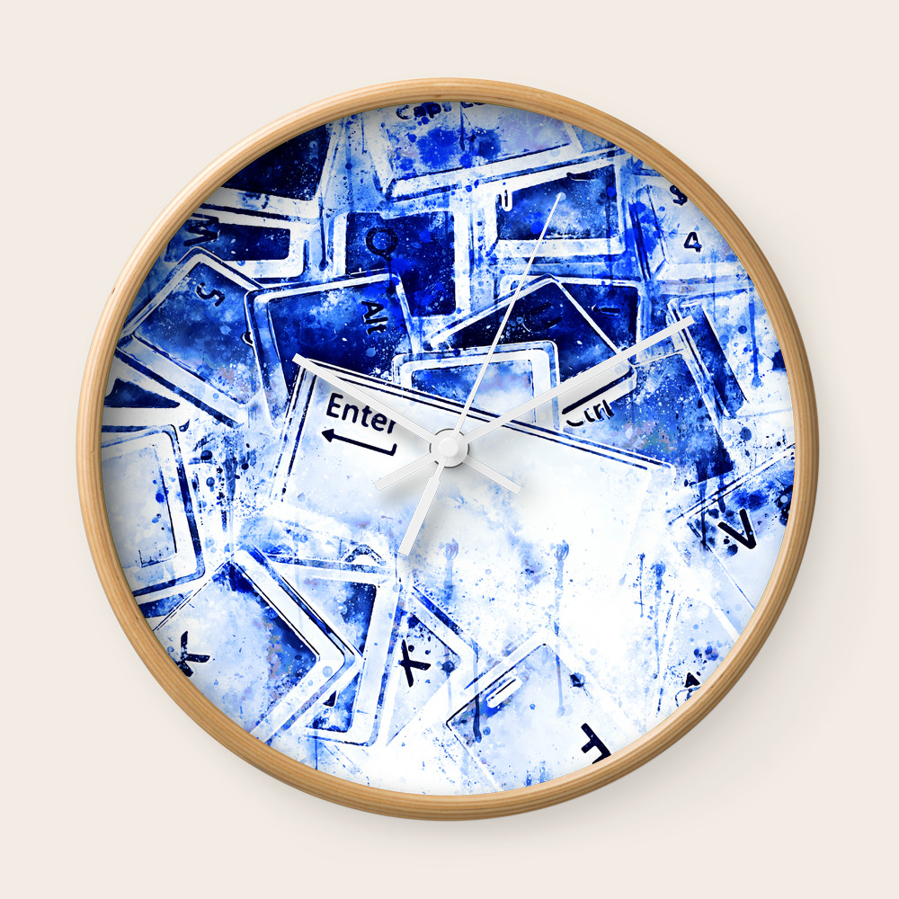 Keyboard Keys Letters Wsc80i Wall Clock By Gxp Design Society6