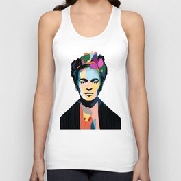 Mexican woman with flowers in her hair, Frida's flowers; Kahlo in colors Tank Top