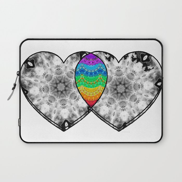You Color My World - Colorful Love Heart Art Laptop Sleeve