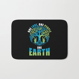 World Peace Symbol Tree Bath Mat