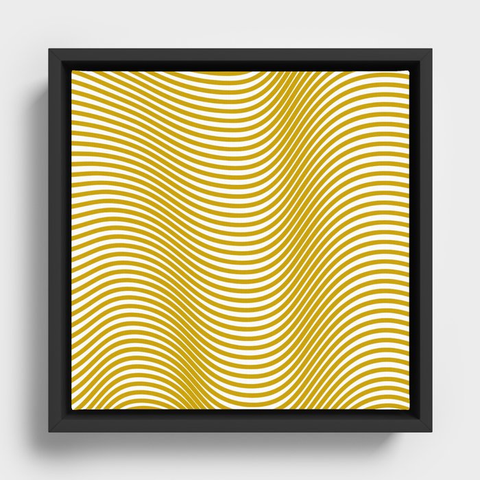 Golden Waves Framed Canvas