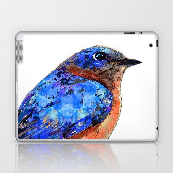 Little Bluebird Art Blue Bird Artwork Laptop & iPad Skin