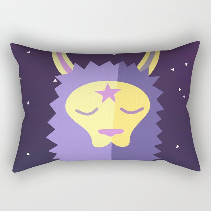 Yacana: The Space Llama Head (Lilac) Rectangular Pillow