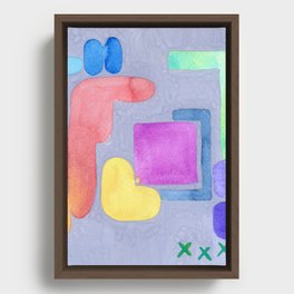 shapes in grey Framed Canvas