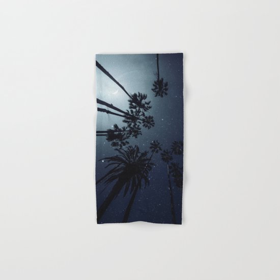 Palm Trees, Night Sky, Stars, Moon Hand & Bath Towel