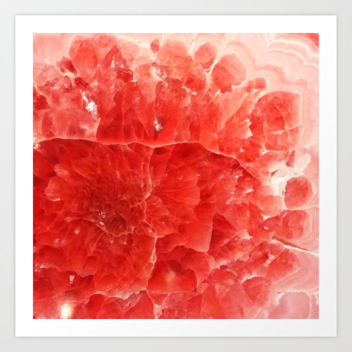 Red Crystal Agate Abstract 2 Art Print By Katherinefriesen