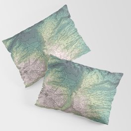 Mount Hood, Oregon Topographic Contour Map Pillow Sham