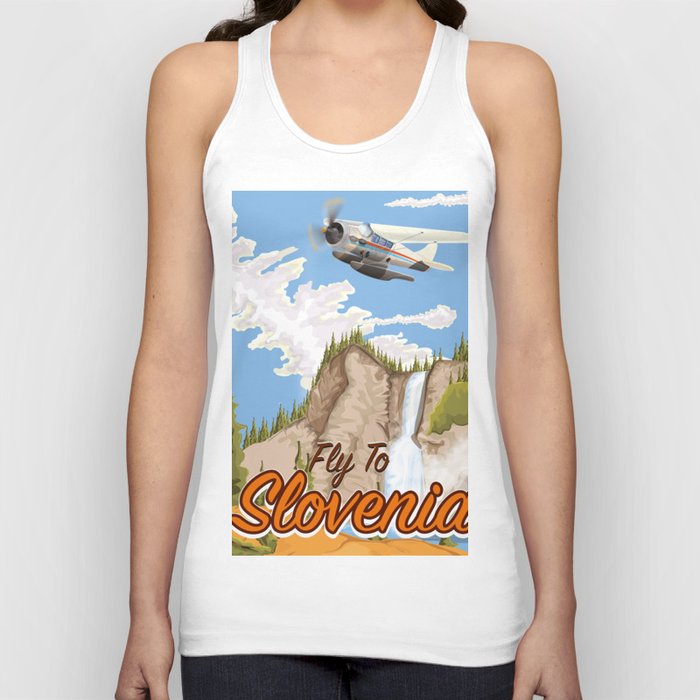 Fly To Slovenia Vintage style travel poster. Tank Top