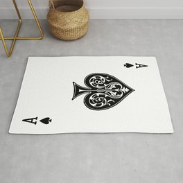 Ace Spades Spade Playing Card Game Minimalist Design Area & Throw Rug