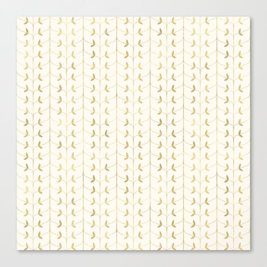 Gold Leaves Pattern Canvas Print