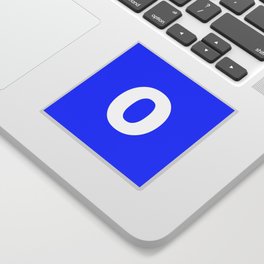 letter O (White & Blue) Sticker