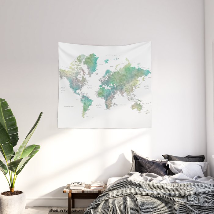 Society6 world shop map tapestry