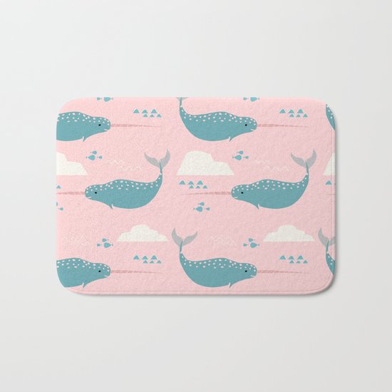 Narwhal pink Bath Mat