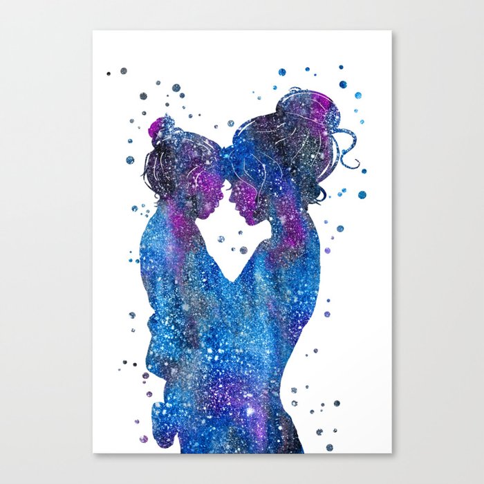 mothers love art Canvas mother and daughter print