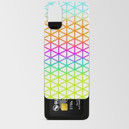 Cyan, Orange, Magenta, Purple, Lime Triangle Wireframe on White Pattern Design Android Card Case