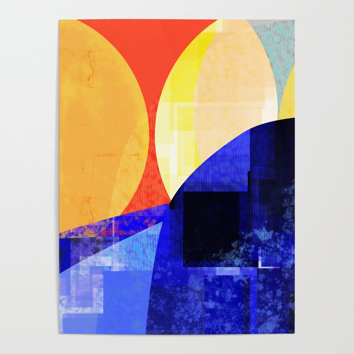 Modern abstract in primary  Poster