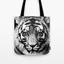 2022 - Year of the Tiger (black and white tiger portrait) Tote Bag