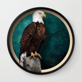 Bald eagle bird illustration Wall Clock