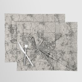 Mannheim, Germany - Black and White City Map Placemat
