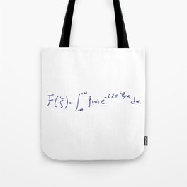 Fourier transform equation handwritten Tote Bag
