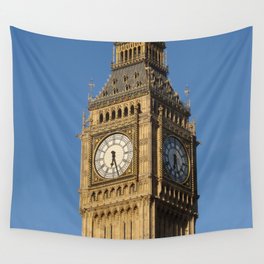 Great Britain Photography - Big Ben Under The Blue Clear Sky Wall Tapestry
