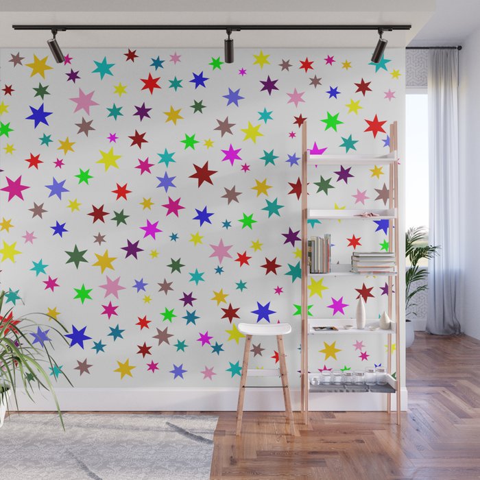 Colorful Stars Wall Mural By Marionspatterndesign Society6