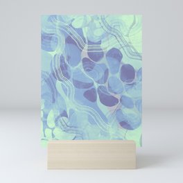 Abstract neon organic shapes Mini Art Print