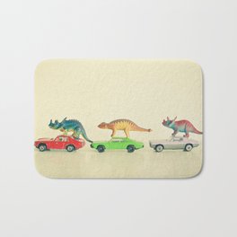 Dinosaurs Ride Cars Bath Mat