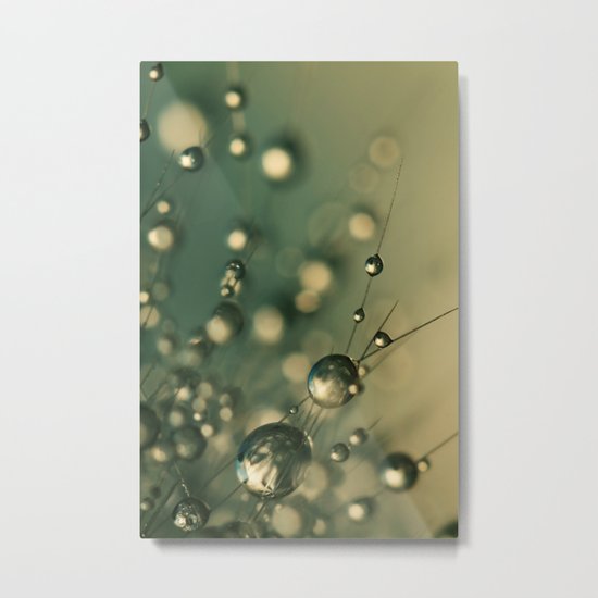 Dusky Blue Cactus Drops Metal Print
