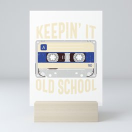 Keepin' It Old School Cassette Tape Retro Mini Art Print