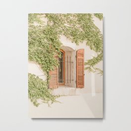 French Window Shutters Photo | Botanical Summer Art Print from Lyon | France Travel Photography Metal Print