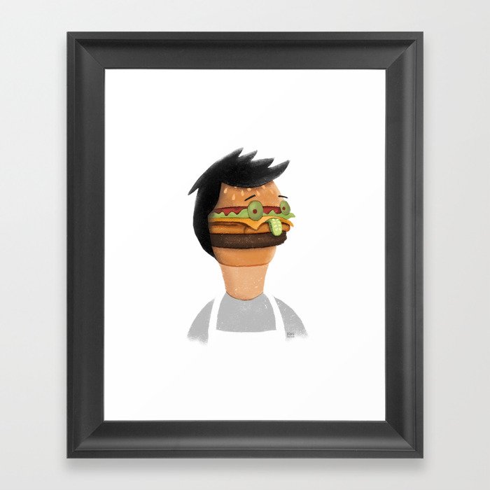 Burger Faced Framed Art Print
