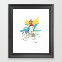 Lighthouse Alight Framed Art Print