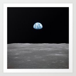 Earth rise over the Moon Art Print