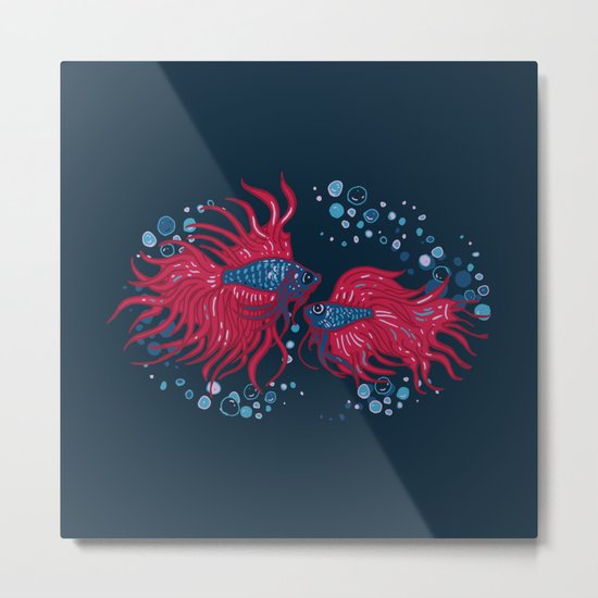 Fighting fish Metal Print