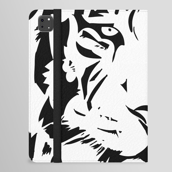 Black and white tiger head close up iPad Folio Case
