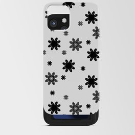 Black and White Daisy Pattern iPhone Card Case