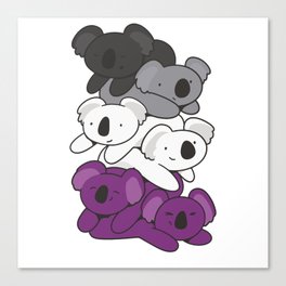Asexual Flag Pride Lgbtq Koala Cute Animals Canvas Print