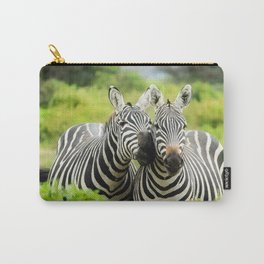South Africa Photography - Two Zebras In Love Carry-All Pouch