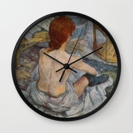 Henri De Toulouse Lautrec Rousse Wall Clock | Henri, Woman, Water, Artist, Painter, Girly, Ballet, Portrait, Dancer, Bath 